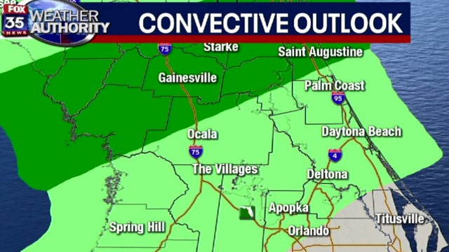 Chance of severe weather considerably down for north Central Florida