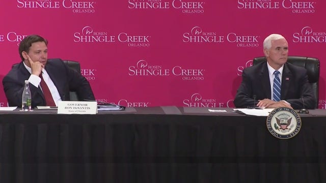 Vice President Mike Pence talks tourism, delivers PPE to nursing home during Orlando visit