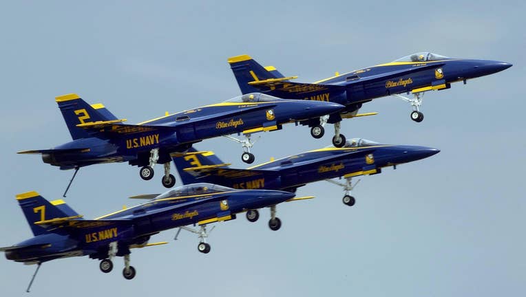 The Navy's Blue Angels perform at the Joint Servic