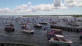 Hundreds take part in Central Florida boat parade held in honor of President Trump