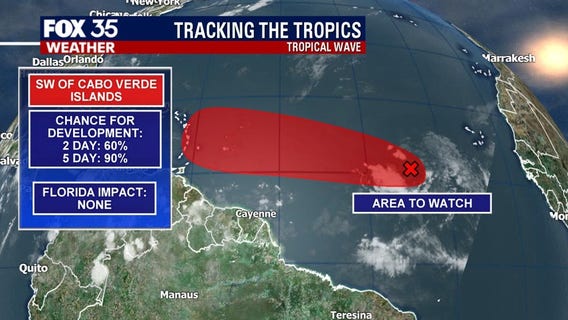 Tropical wave has 90 percent chance of development in next five days, NHC says