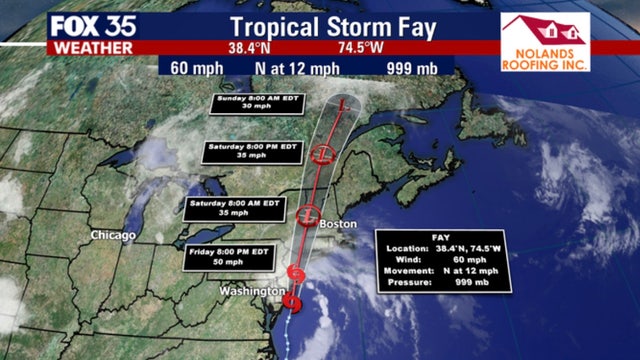 Tropical Storm Fay makes landfall, expected to bring heavy rain to Northeast