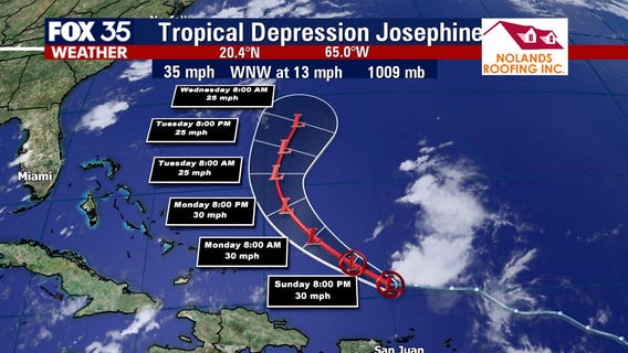 Tropics heat up: Josephine weakens into a depression, Kyle continues weakening, 2 tropical waves developing