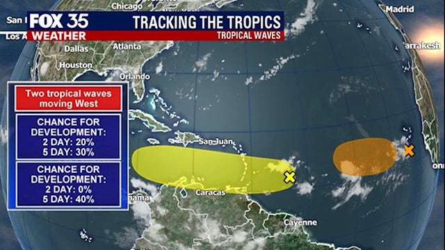 2 tropical waves being monitored in the Atlantic