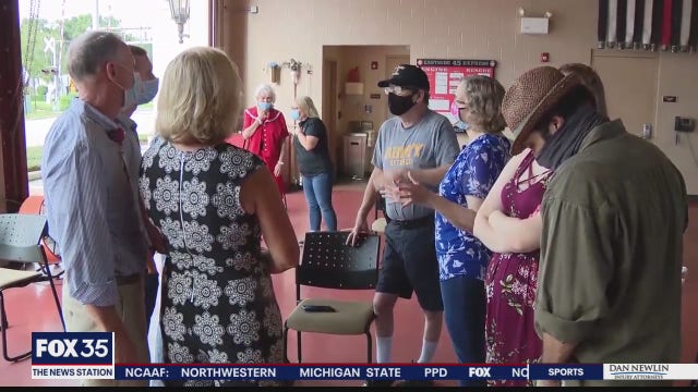 Rescuers reunite with veteran they saved after crashing into pond