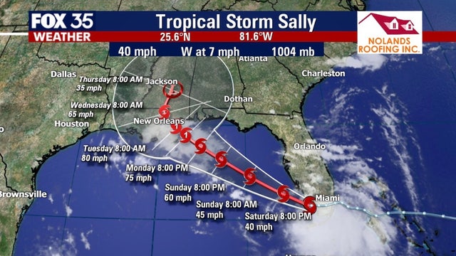 Tropical Storm Sally moves into Gulf off Florida's coast; Paulette becomes a hurricane