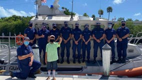 Coast Guard honors Florida boy, 11, in grandparents' rescue at sea