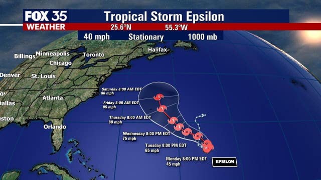 Tropical Storm Epsilon forms, will strengthen into hurricane