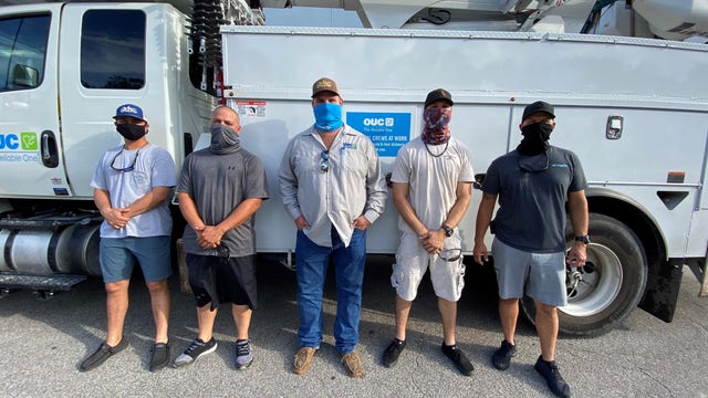 Florida power crews head out to help with Zeta storm damage