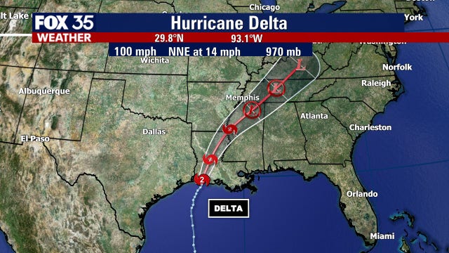 Hurricane Delta makes landfall in Louisiana as a Category 2 storm