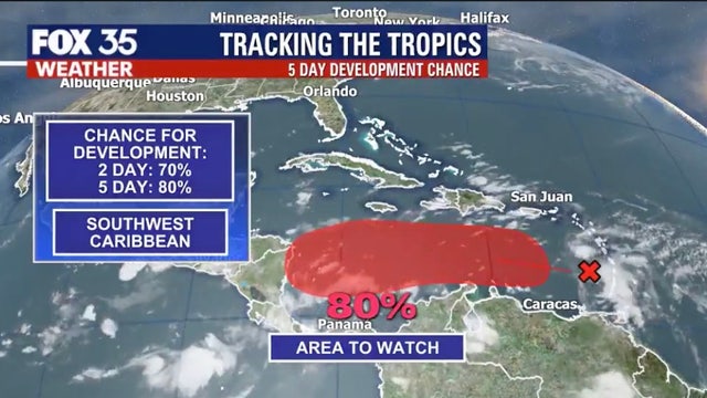 System in the Caribbean has 80-percent chance of forming