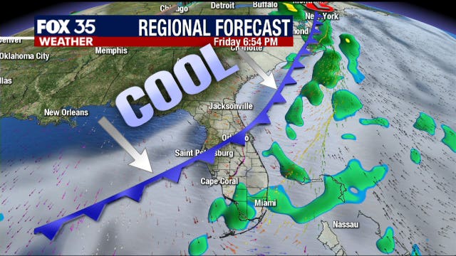 Cold front to move through Central Florida, dropping temperatures
