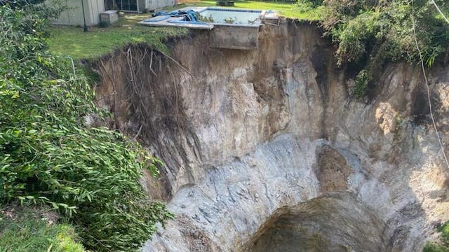 Florida home in danger after 75-ft wide, 45-ft deep sinkhole opens