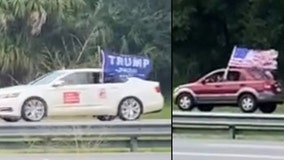 VIDEO: Car parade in support of President Trump goes through Central Florida