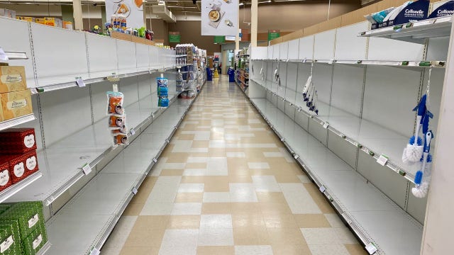 Stores once again facing shortages of cleaning supplies, paper products