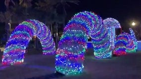 Florida Christmas light display turns trash into festive decorations