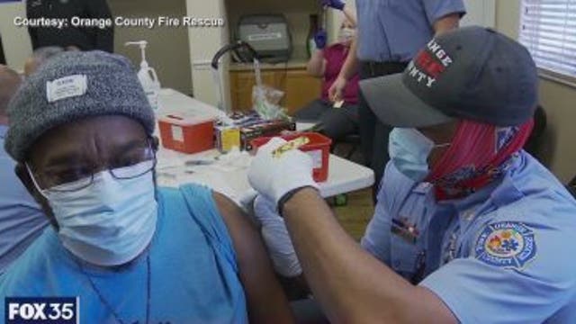 Orange County firefighters administer COVID vaccines at senior living communities