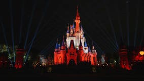 Castle at Magic Kingdom lights up in Bucs' colors to celebrate Super Bowl win