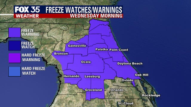Major chill prompts Freeze Warnings tonight for Central Florida