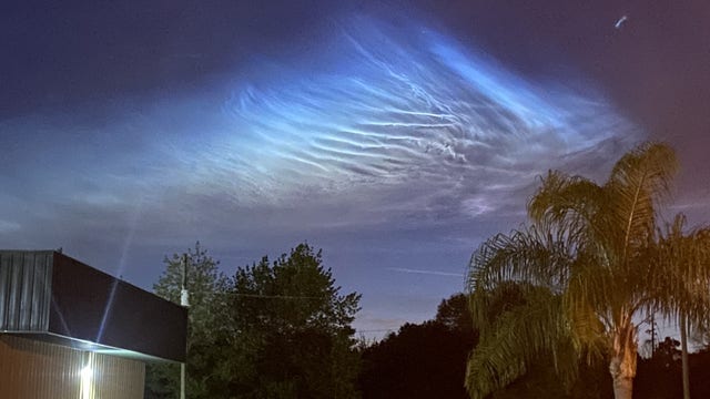 Beautiful morning sky appears after SpaceX launch