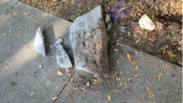 Gainesville police search for person who destroyed memorial stone of fallen officer