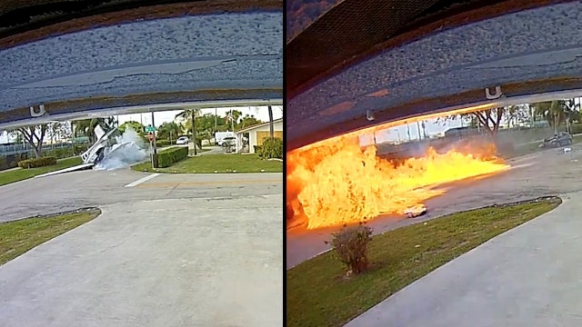 Ring camera catches plane's fiery crash into Florida neighborhood