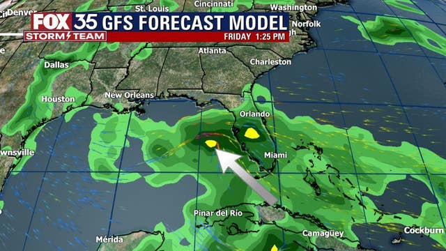 FOX 35 Storm Team tracking possible development of tropical system in Gulf