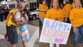 Florida elementary school honors 92-year-old crossing guard as he retires