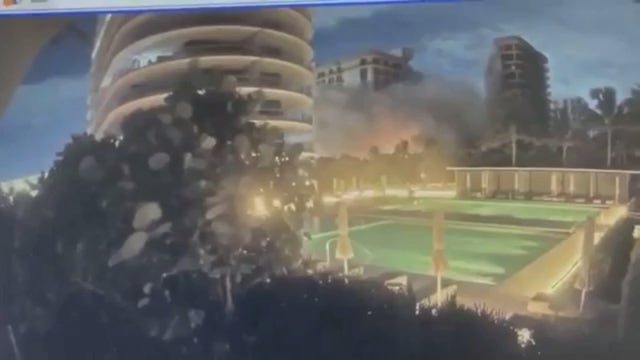 VIDEO: Surveillance captures moment condo building partially collapses near Miami Beach