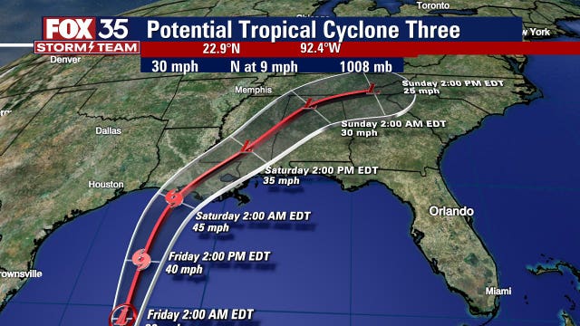 Forecasters track 'Potential Tropical Cyclone' in the Gulf of Mexico