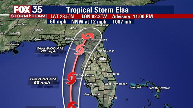 Tracking Elsa: Elsa back over water, heading toward Florida Keys