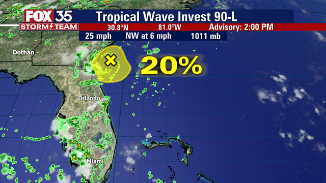 Low-pressure system off Florida coast lifts north