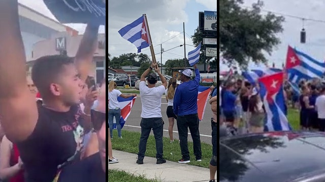Crowds across Florida rally to support protests in Cuba, videos show