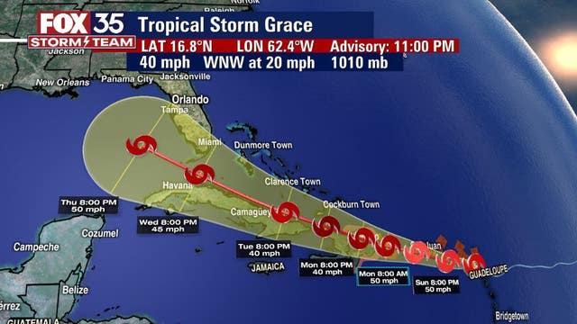 T.S. Grace's track remains south of Florida, leaves much of Central Florida out of direct impact zone