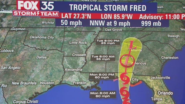 Tropical Storm Fred strengthens, expected to make landfall in Florida panhandle Monday