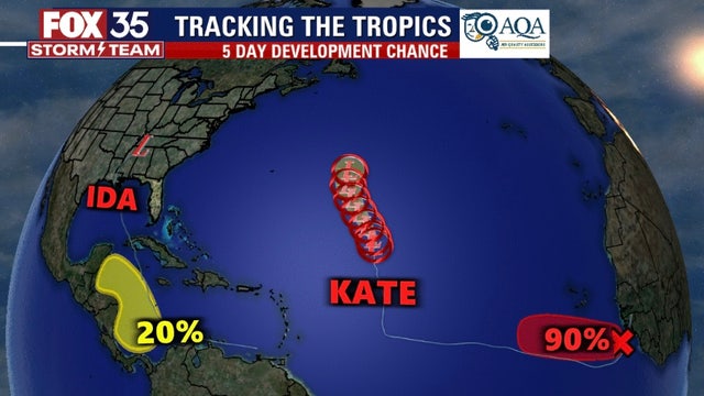 Kate weakens to depression as potential next named storm brews