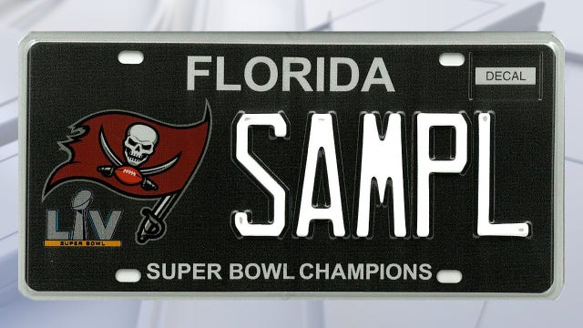 New Bucs license plate marks Super Bowl win