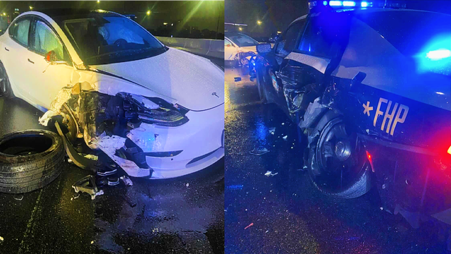 Driver of Tesla says car was in autopilot when it crashed into FHP cruiser