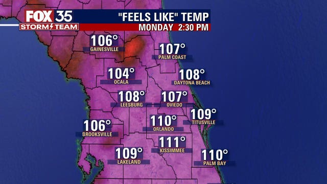 Triple-digit heat index, afternoon storms to hit Central Florida