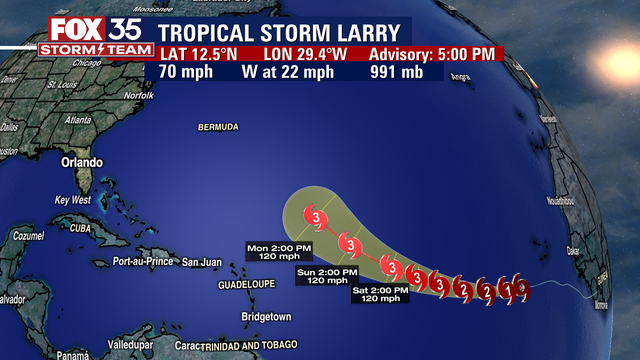 NHC: Tropical Storm Larry expected to become major hurricane this weekend