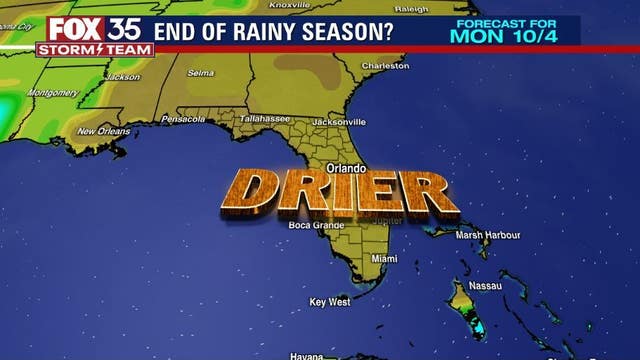 Tropical moisture shoved away as dry air is here to stay