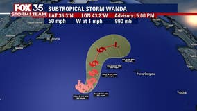 Subtropical Storm Wanda forms in Atlantic, using last of 2021 names