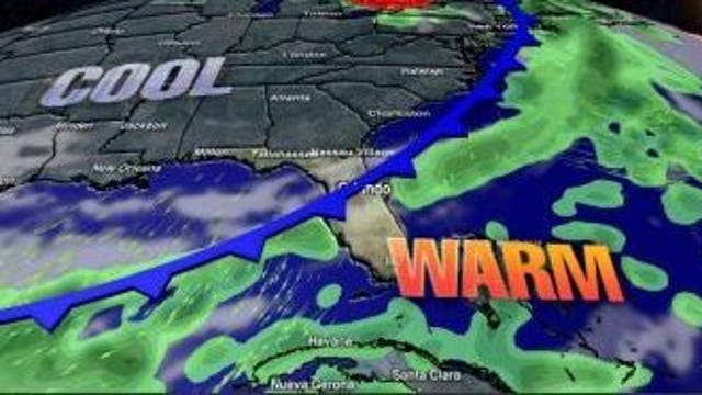 Cold front to drop temps into the 60s, possibly 50s in Central Florida