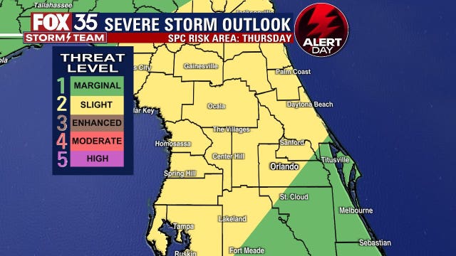 FOX 35 Storm Alert Day Thursday: Strong cold front to increase chances for severe storms