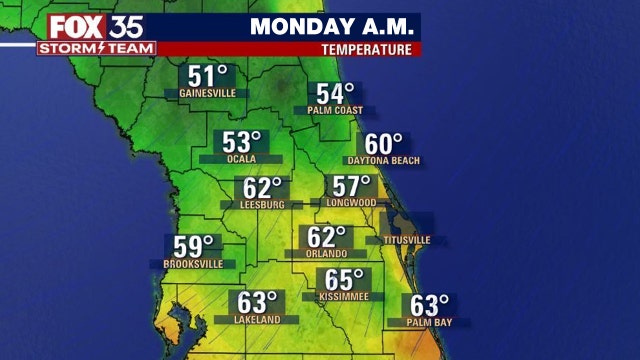 Central Florida wakes up to 50s, 60s after cool front: What's next