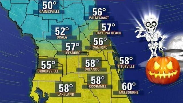 Cold front to arrive in Central Florida for Halloween weekend