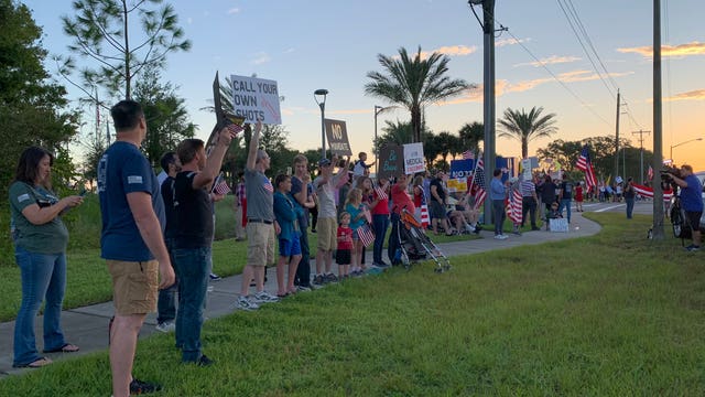 Florida aerospace workers protest federal COVID-19 vaccine mandate