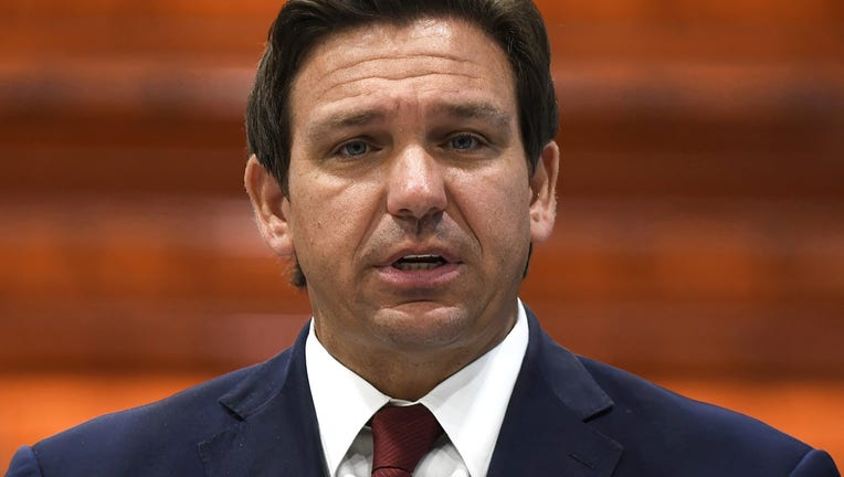 Florida Gov. Ron DeSantis speaks at a press conference at