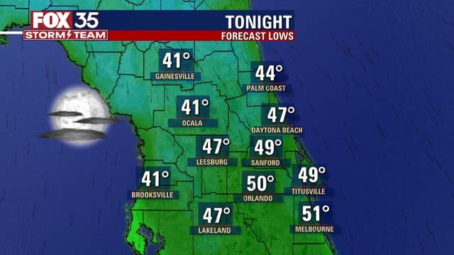 Cold front arrives in Central Florida: Some of lowest temperatures this season expected