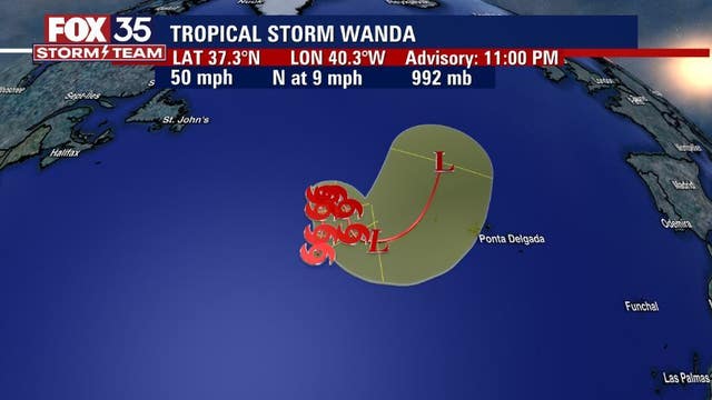 Tropical Storm Wanda could strengthen in North Atlantic before slow weakening